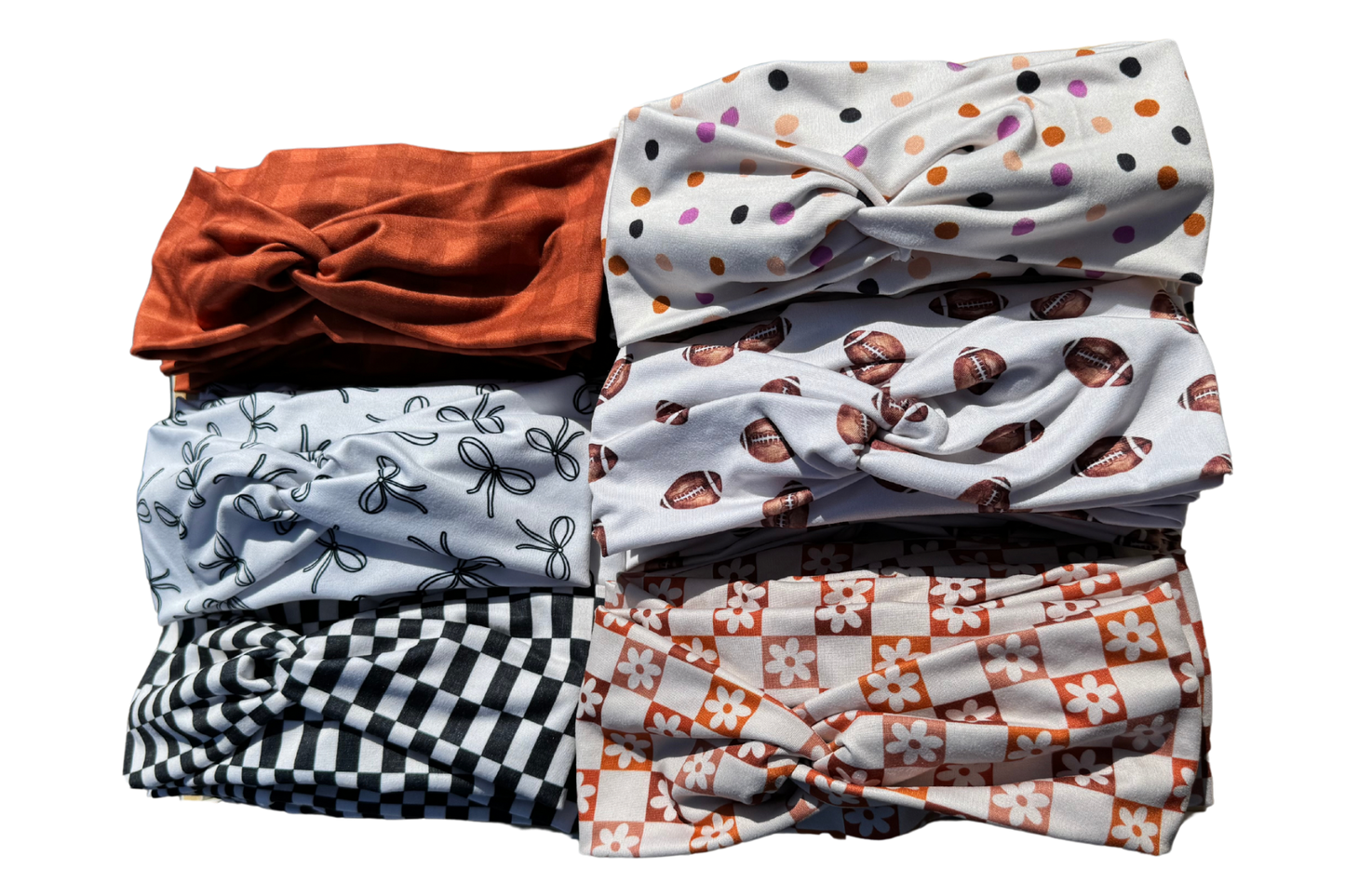 Orange plaid headband