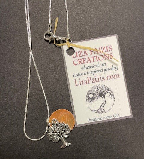 Liza Paizis Tree of Life MOP Pendant Necklace