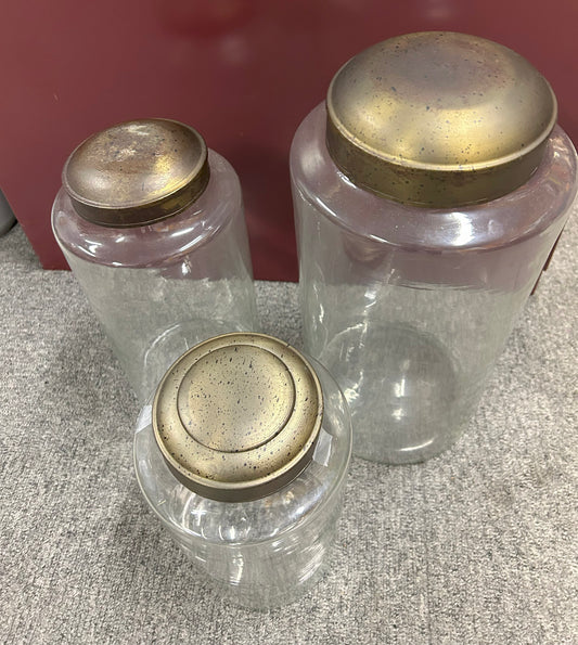 Vintaged Glass Jars Tin Lid