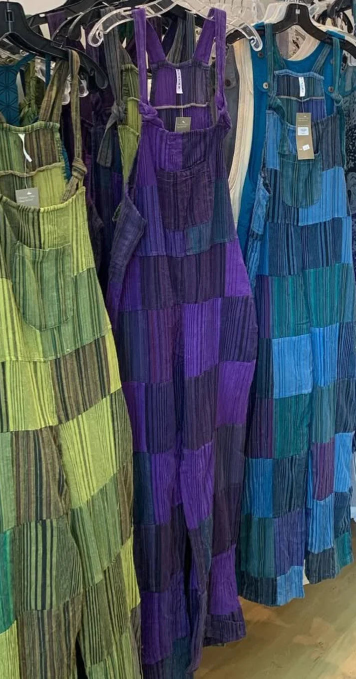 Cotton Hand Loomed Patchwork Overalls