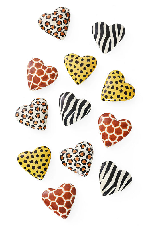 Safari Animal Print Soapstone Hearts