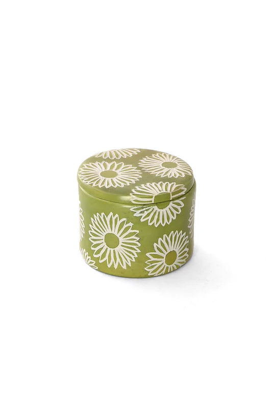 Blossom Round Soapstone Ring Box