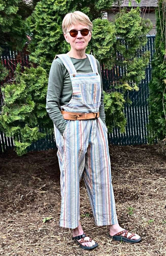 Striped Romper / Overalls Cotton