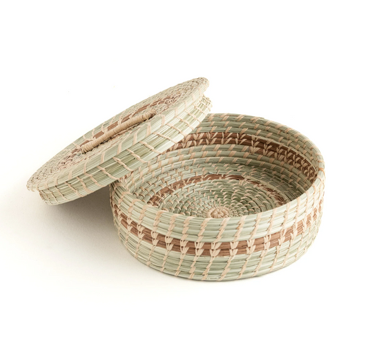 Wild Grass and Pine Tortilla Basket with Lid