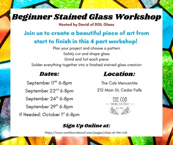 Beginner Stained Glass Workshop Series - September 2026 Series Day 2