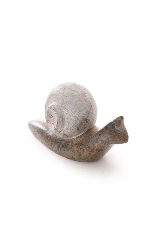 Carved Stone Snail Sculpture