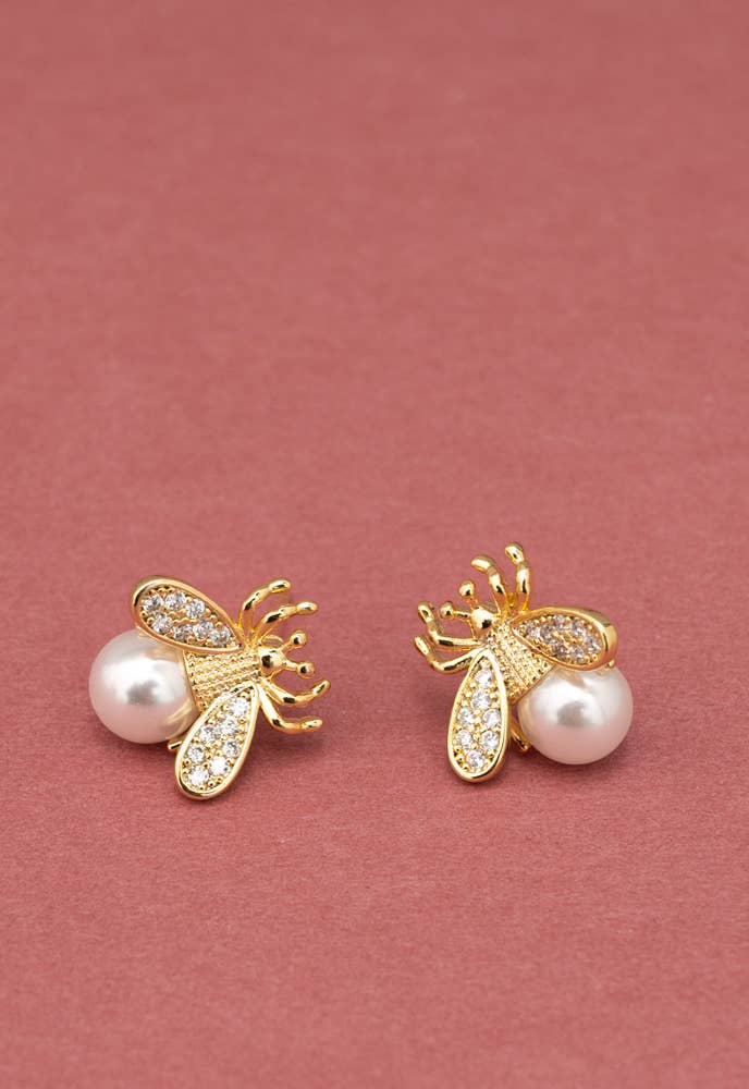 Queen Bee Pearl Earrings