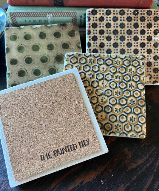 Sepia Antique Book Covers stone coaster