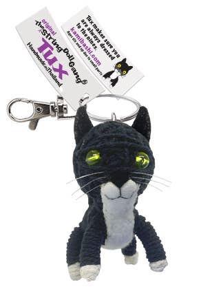 Tux the Tuxedo Cat String Doll Keychain