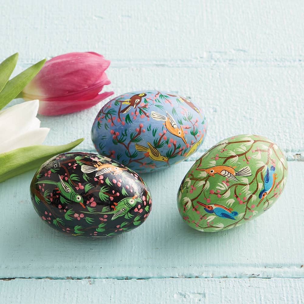 Birdie Kashmiri Easter Eggs - Set of 3