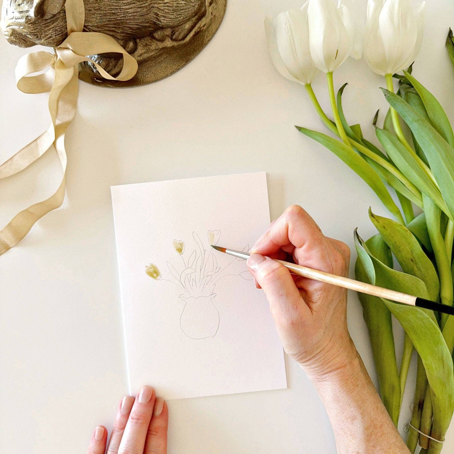 paintable watercolor notecard set Easter