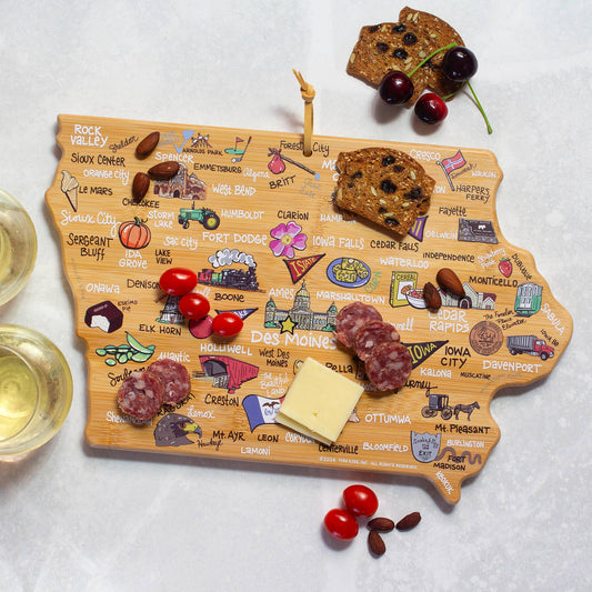 Iowa Cutting Board with Artwork by Fish Kiss™