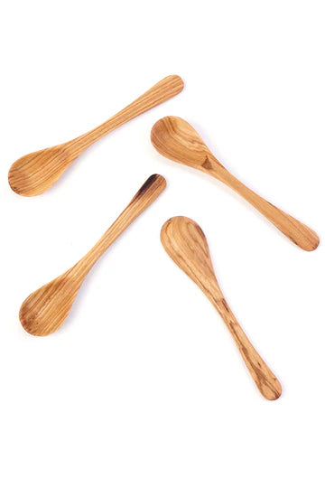 Flat Wild Olive Wood Spice Spoon