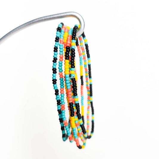 Confetti Seed Bead Bracelets - Set of 6 stands