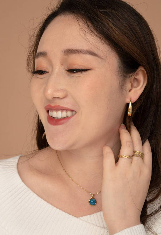 Crescent Moon Thread Drop Earrings