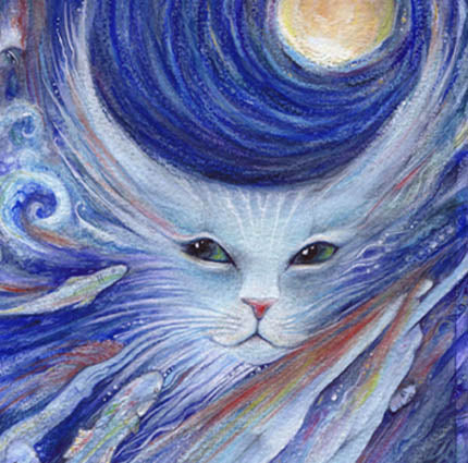 Liza Paizis 'Cat's Dreamland' Print