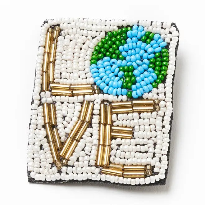 Beaded Love Mother Earth Brooch Pin