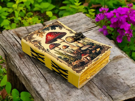 Vintage Mushroom leather journal