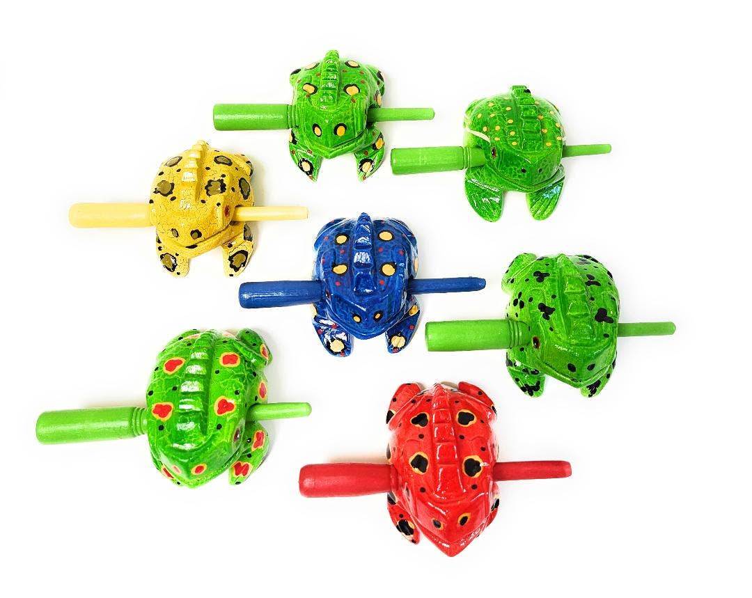 3 inch Assorted Colors Croaking Musical Frog Drums
