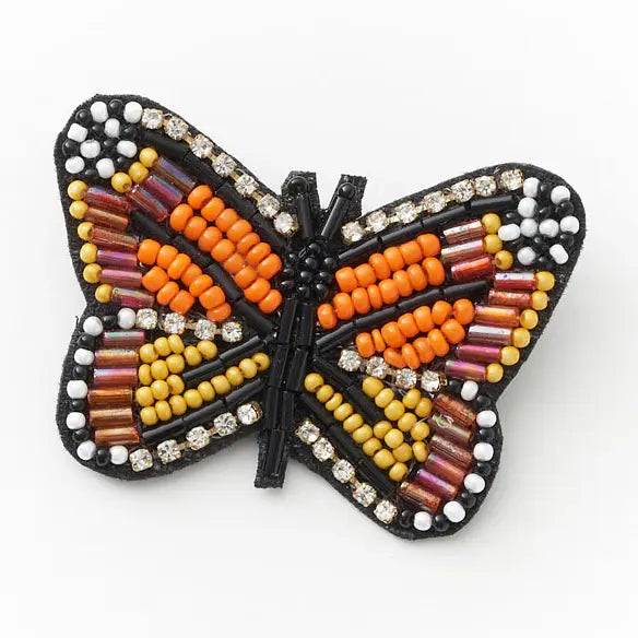 Beaded Butterfly Brooch Pin