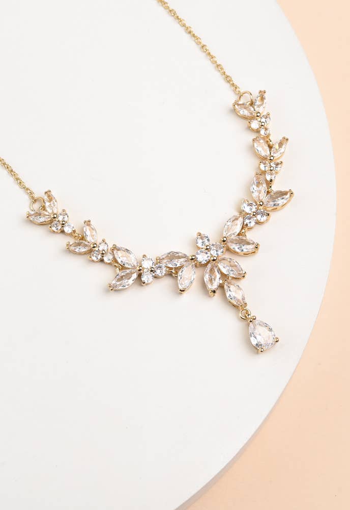 Golden Chandelier Zircon Necklace