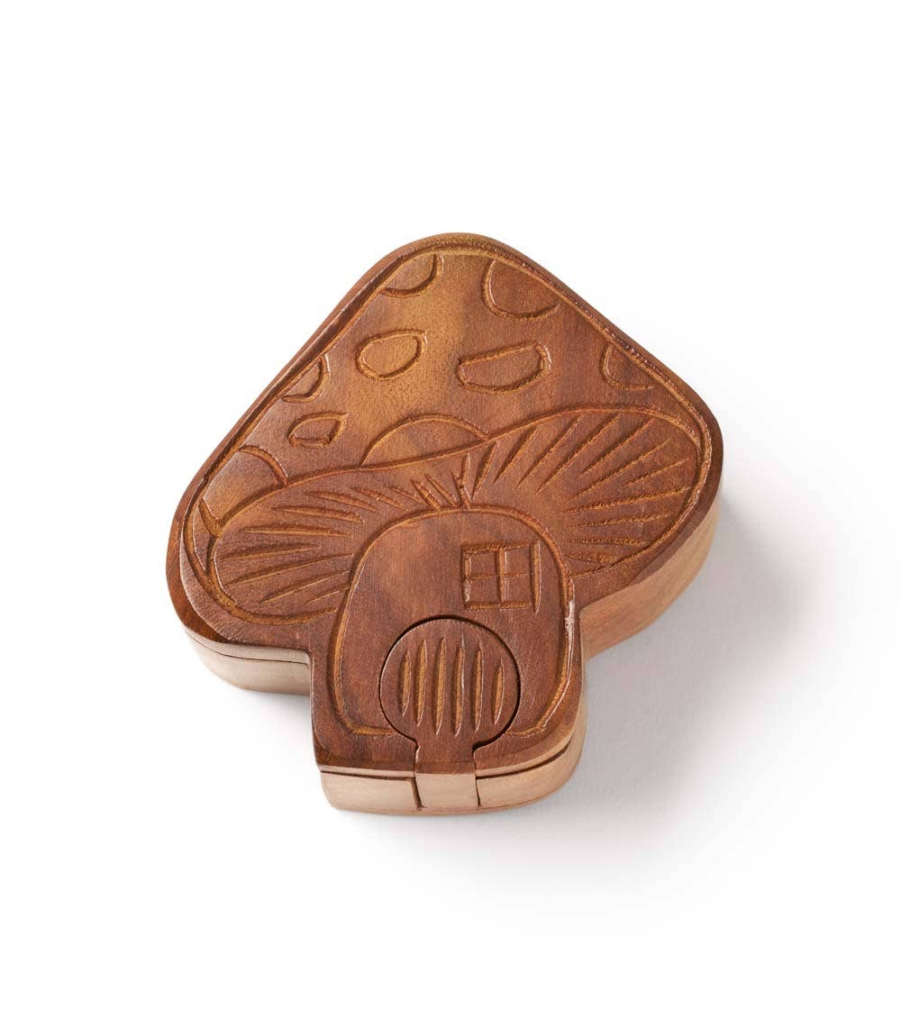 Mushroom Puzzle Box - Handcrafted Sheesham Wood