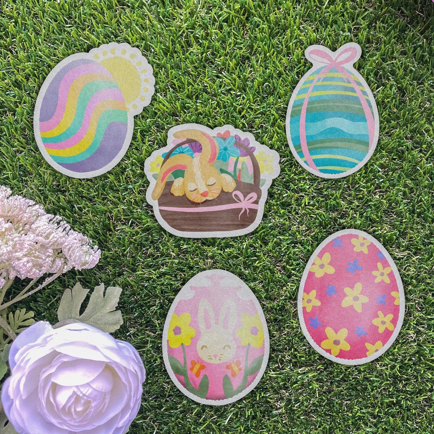 Easter Bunny in a Basket Easter Sticker
