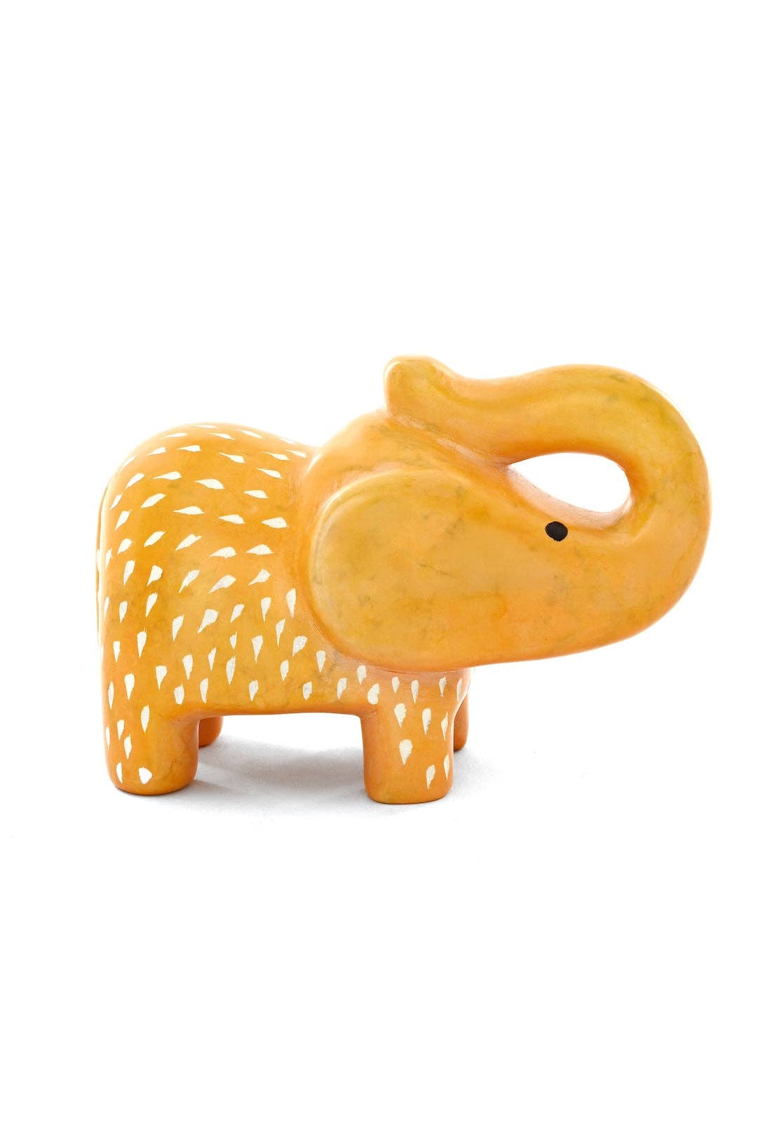 Sunny Yellow Soapstone Elephant Sculpture