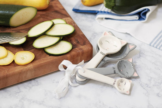 Fox Run Cute Little Kittens Ceramic Measuring Spoon,Set of 5