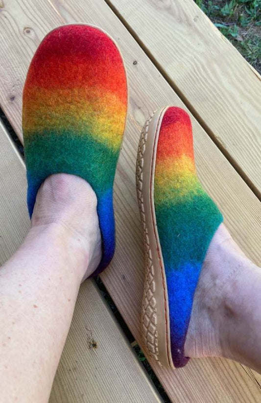 Slipper Felt Rainbow