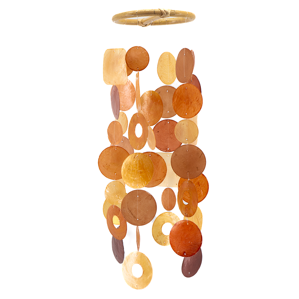 Capiz Chime Small Round | Flame