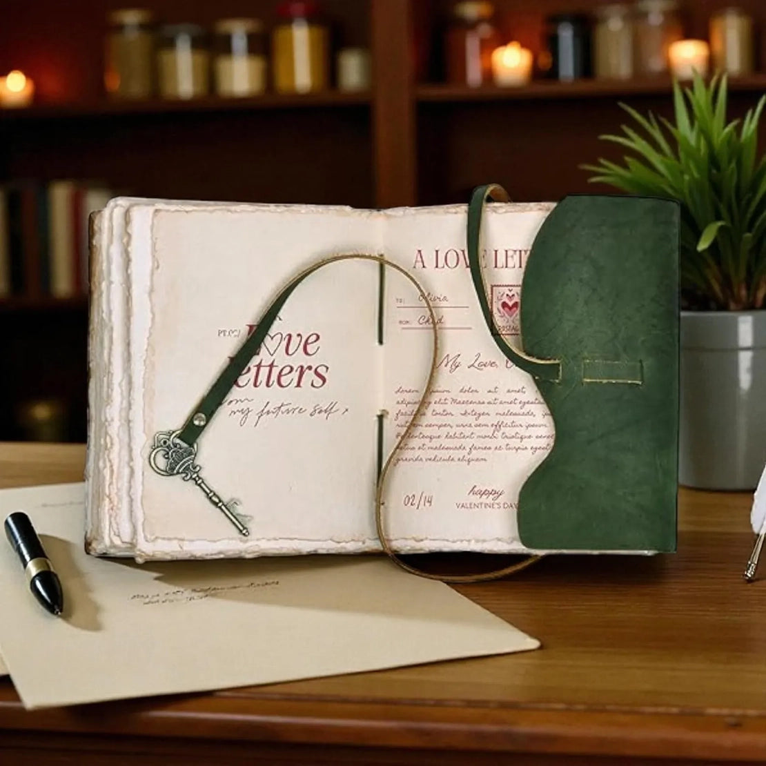 Leather journal notebook leather bound journal travel jornal with Key