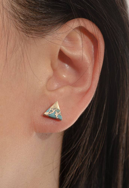 Oasis Triangle Turquoise Studs