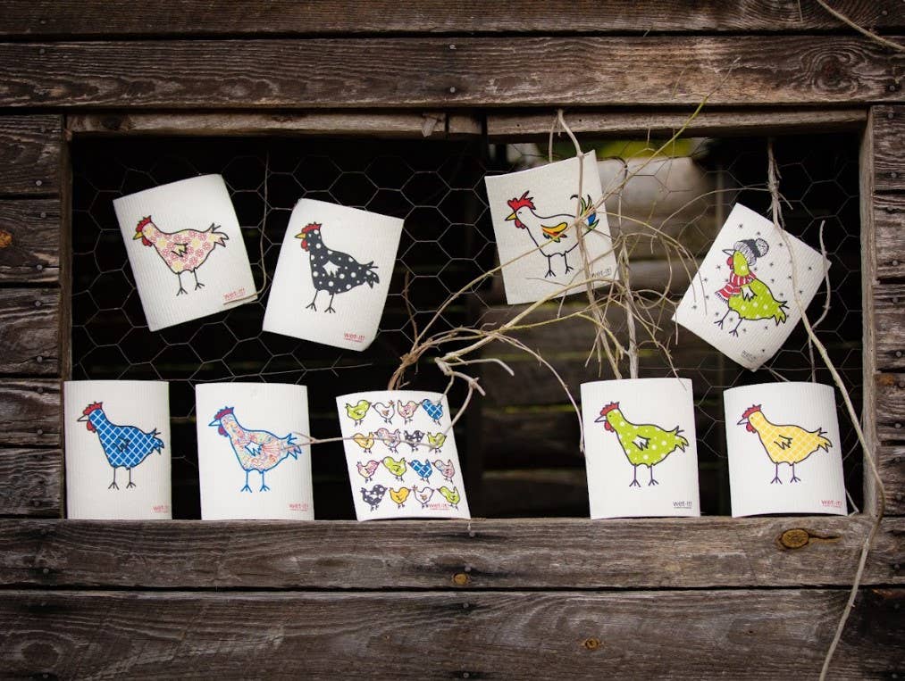 Spotted Green Chicken Swedish Cloth