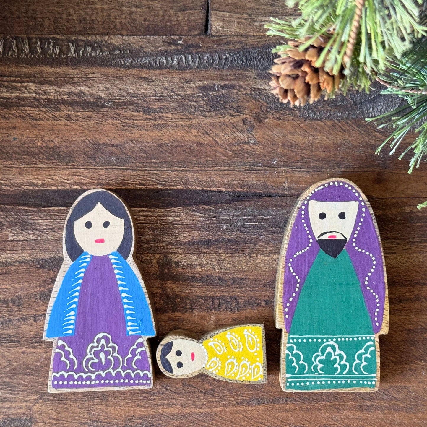 Mango Wood India Nativity Set 7 Pcs