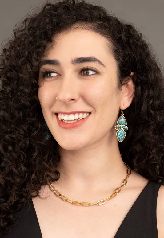 Celestial Cascade Emperor Stone Earrings