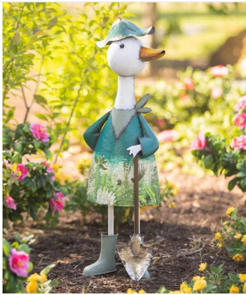 Statuary, Metal Goose with Shovel