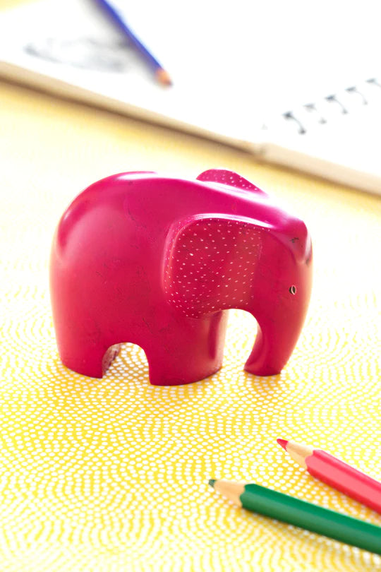 Bashful Elephant Soapstone Sculpture