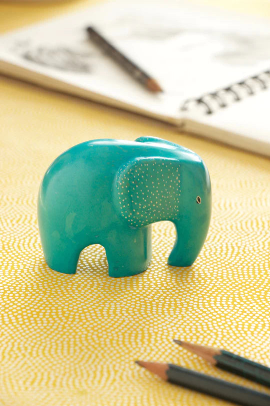 Bashful Elephant Soapstone Sculpture