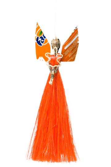 Recycled Can Sisal Angel Holiday Ornament