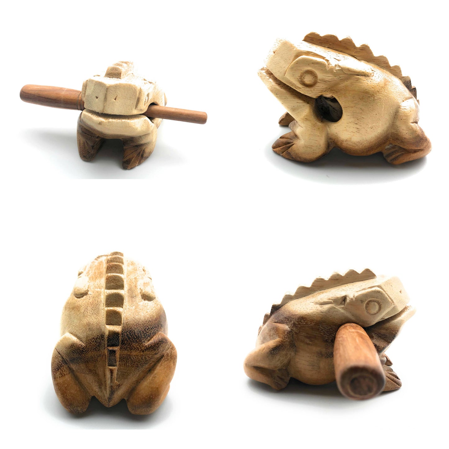 4 inch Natural Wooden Croaking Frog Drum