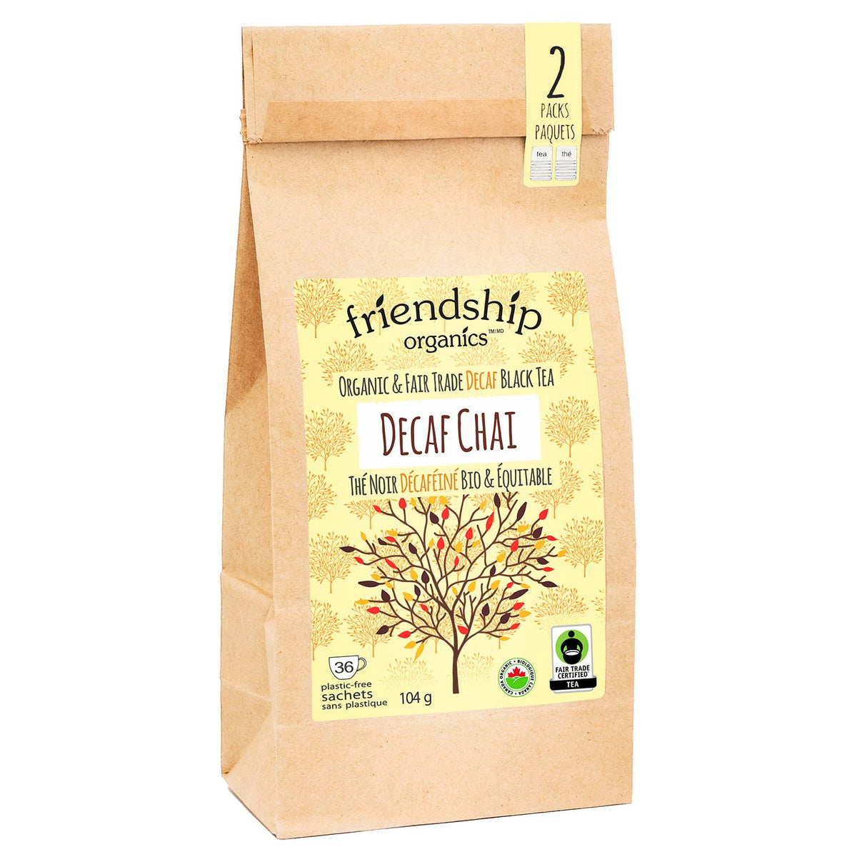 Decaf Chai Tea, Organic and Fair Trade Certified Bag The Cob
