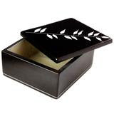 African Bamboo Square Soapstone Boxes