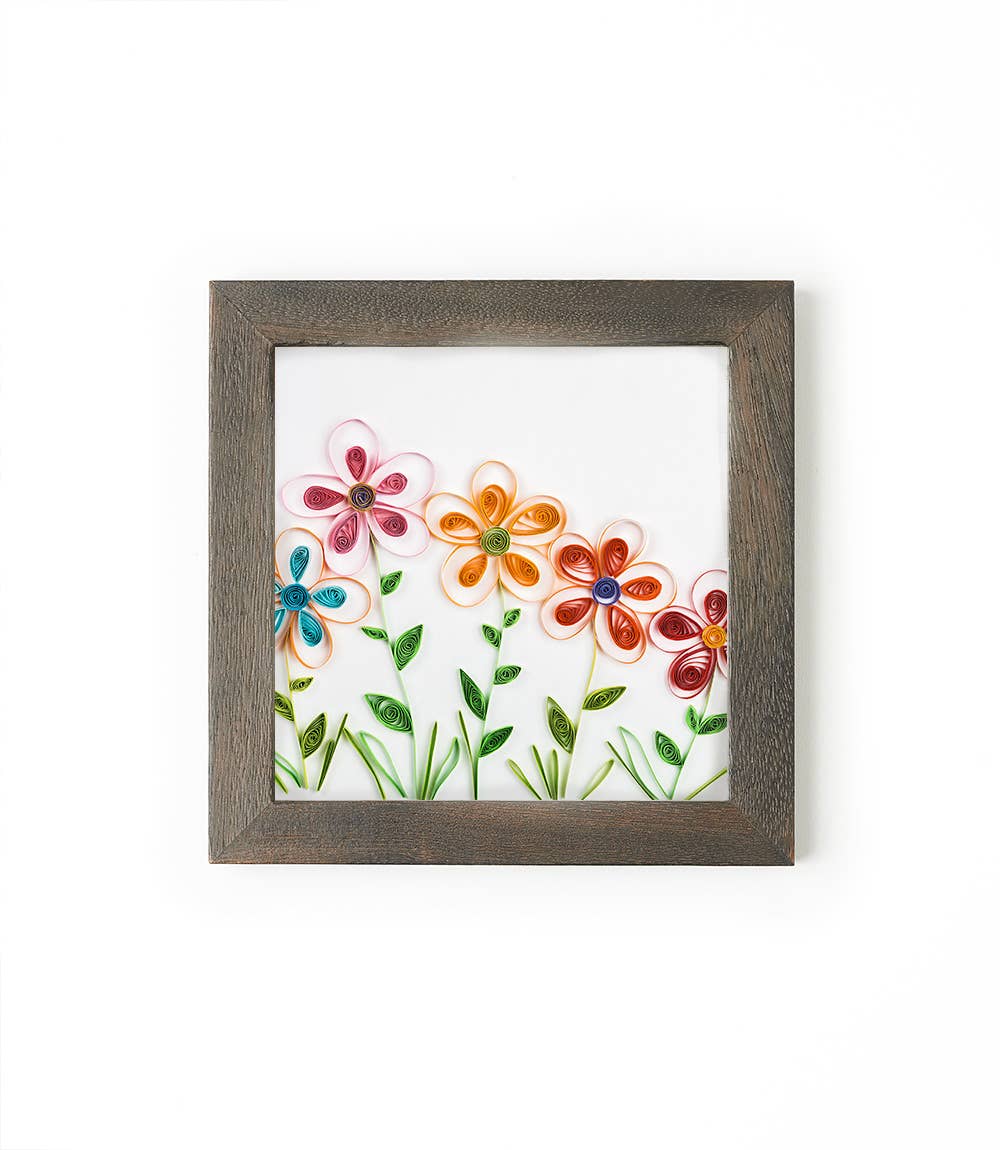 Bimala 6x6 Dark Brown Wood Quilling Card Frame - Fair Trade