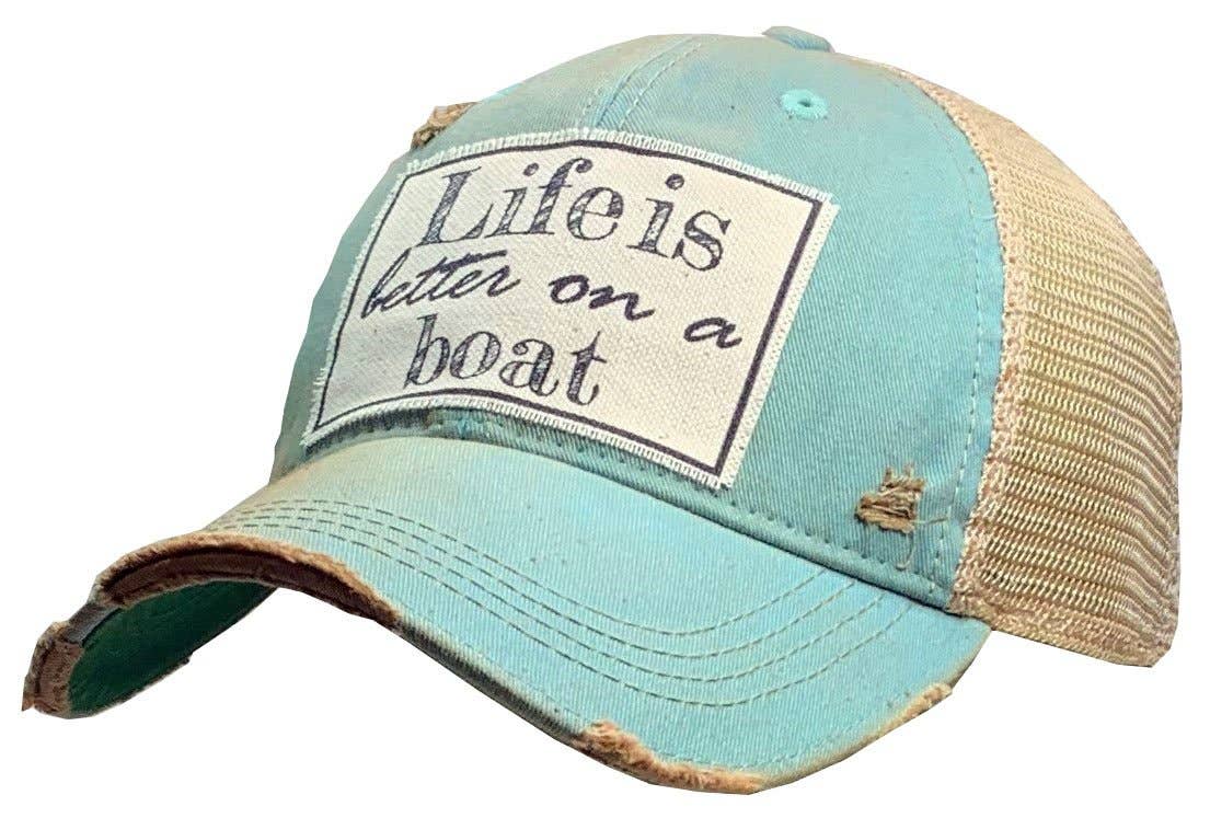 Life Is Better On A Boat Distressed Cap Unisex