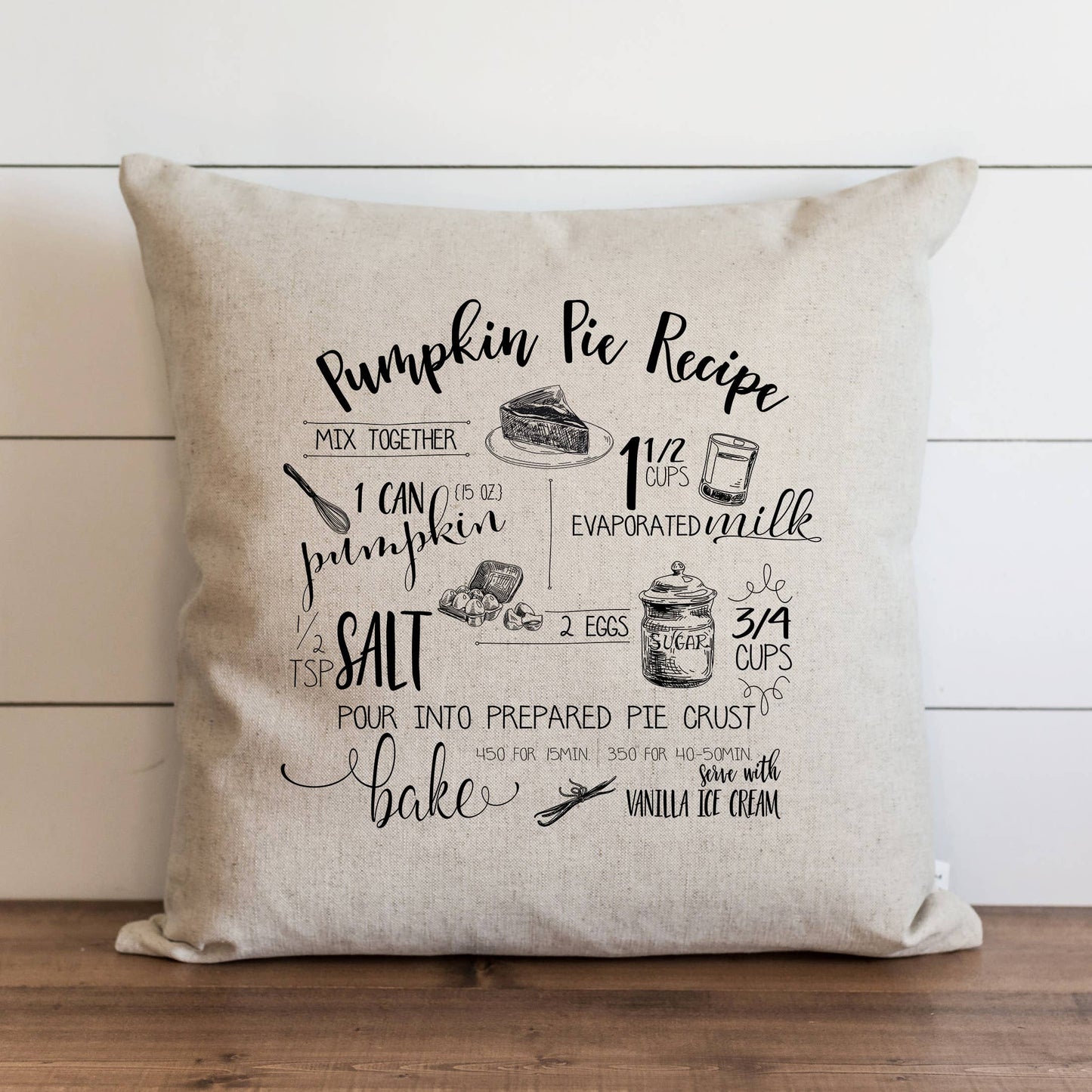 Pumpkin Recipe Pillow Cover