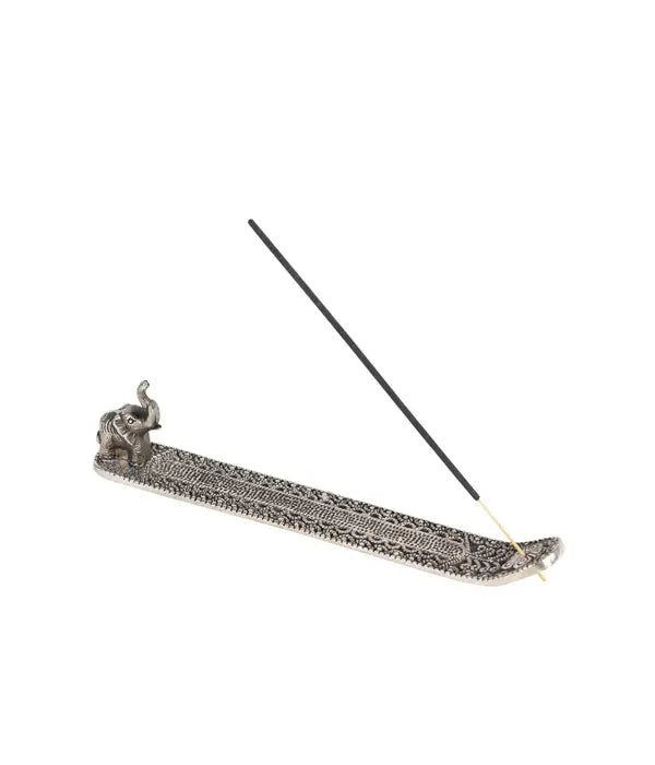 Silver Elephant Incense Holder