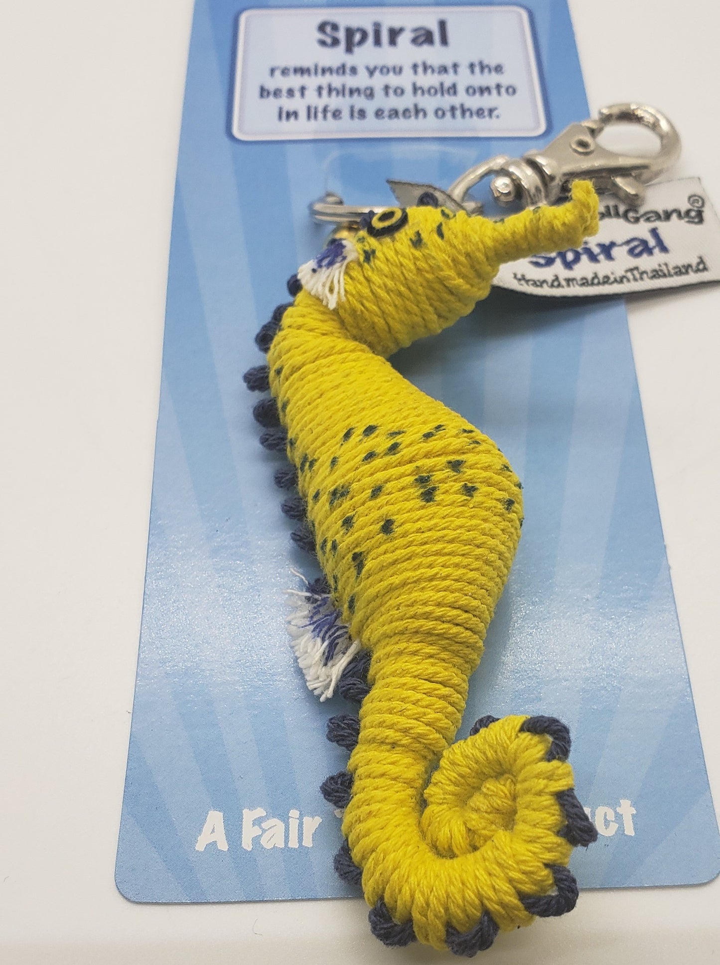 Spiral the Seahorse String Doll Keychain