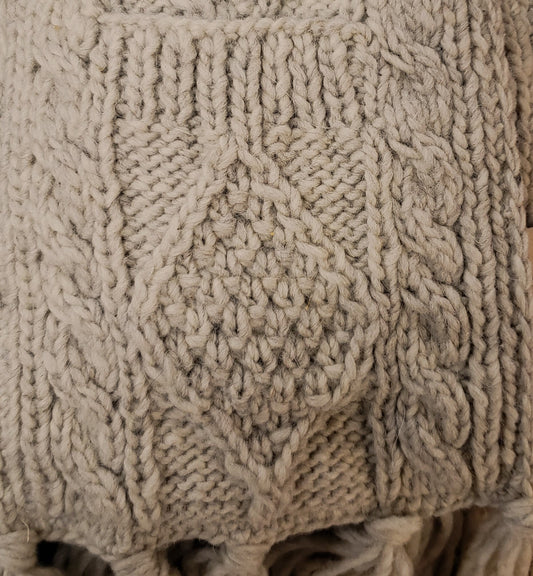 Hand Knit Wool cable Mitten