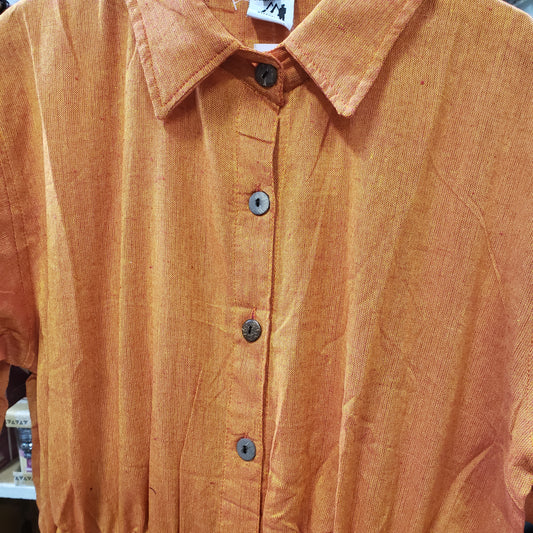 Western Color Button Front Dress